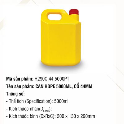 Can HDPE 5000ml Cổ 44mm